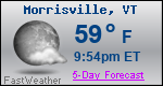 Weather Forecast for Morrisville, VT