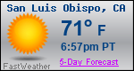 Weather Forecast for San Luis Obispo, CA