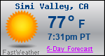 Weather Forecast for Simi Valley, CA