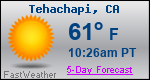 Weather Forecast for Tehachapi, CA