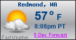 Weather Forecast for Redmond, WA