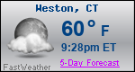 Weather Forecast for Weston, CT