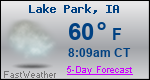 Weather Forecast for Lake Park, IA