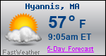 Weather Forecast for Hyannis, MA