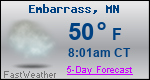 Weather Forecast for Embarrass, MN