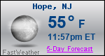 Weather Forecast for Hope, NJ