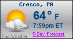 Weather Forecast for Cresco, PA