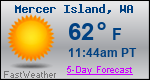 Weather Forecast for Mercer Island, WA