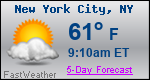 Weather Forecast for New York, NY