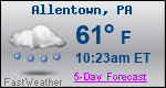 Weather Forecast for Allentown, PA