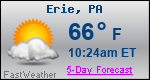 Weather Forecast for Erie, PA