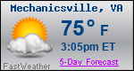 Weather Forecast for Mechanicsville, VA