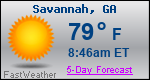 Weather Forecast for Savannah, GA