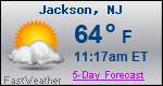 Weather Forecast for Jackson, NJ