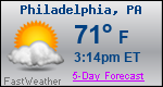 Weather Forecast for Philadelphia, PA