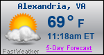 Weather Forecast for Alexandria, VA