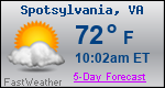 Weather Forecast for Spotsylvania, VA