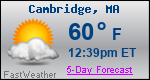 Weather Forecast for Cambridge, MA
