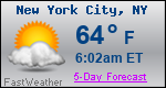 Weather Forecast for New York, NY