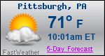 Weather Forecast for Pittsburgh, PA