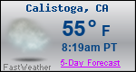 Weather Forecast for Calistoga, CA
