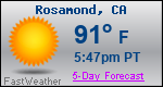 Weather Forecast for Rosamond, CA