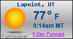 Weather Forecast for Lapoint, UT