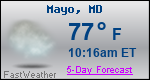 Weather Forecast for Mayo, MD