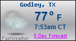 Weather Forecast for Godley, TX