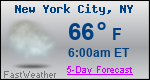 Weather Forecast for New York, NY