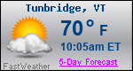 Weather Forecast for Tunbridge, VT