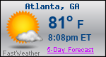 Weather Forecast for Atlanta, GA