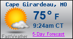 Weather Forecast for Cape Girardeau, MO