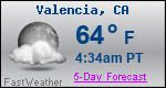 Weather Forecast for Valencia, CA