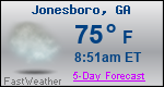 Weather Forecast for Jonesboro, GA