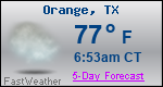 Weather Forecast for Orange, TX