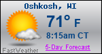 Weather Forecast for Oshkosh, WI