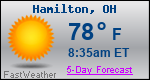 Weather Forecast for Hamilton, OH