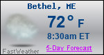 Weather Forecast for Bethel, ME