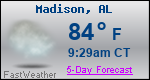 Weather Forecast for Madison, AL