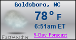 Weather Forecast for Goldsboro, NC