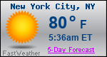 Weather Forecast for New York, NY