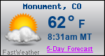Weather Forecast for Monument, CO