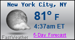 Weather Forecast for New York, NY