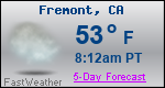 Weather Forecast for Fremont, CA