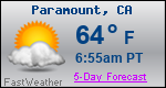 Weather Forecast for Paramount, CA