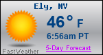 Weather Forecast for Ely, NV