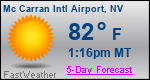Weather Forecast for Mc Carran International Airport, NV