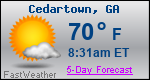 Weather Forecast for Cedartown, GA
