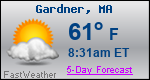 Weather Forecast for Gardner, MA